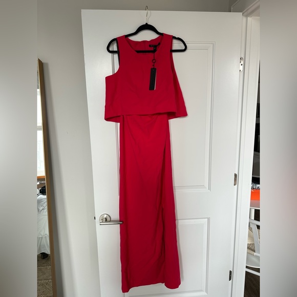 Hot pink two piece dress, Black Halo Kacie Two Piece Maxi- Laguna Pink - Picture 3 of 10